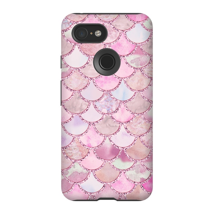 Pixel 3 StrongFit Pretty pink and pastel Mermaid Scales  by  Utart
