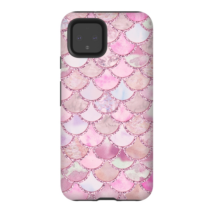 Pixel 4 StrongFit Pretty pink and pastel Mermaid Scales  by  Utart