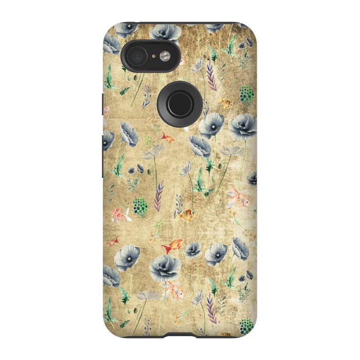 Pixel 3 StrongFit Fishes & Garden #Gold-plated by ''CVogiatzi.