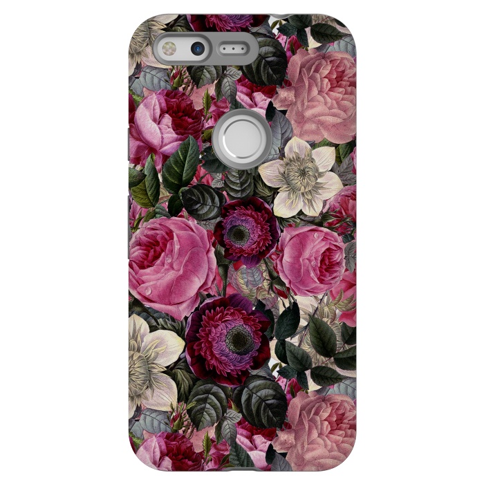 Pixel StrongFit Purple and Pink Retro Flower Roses Pattern by  Utart