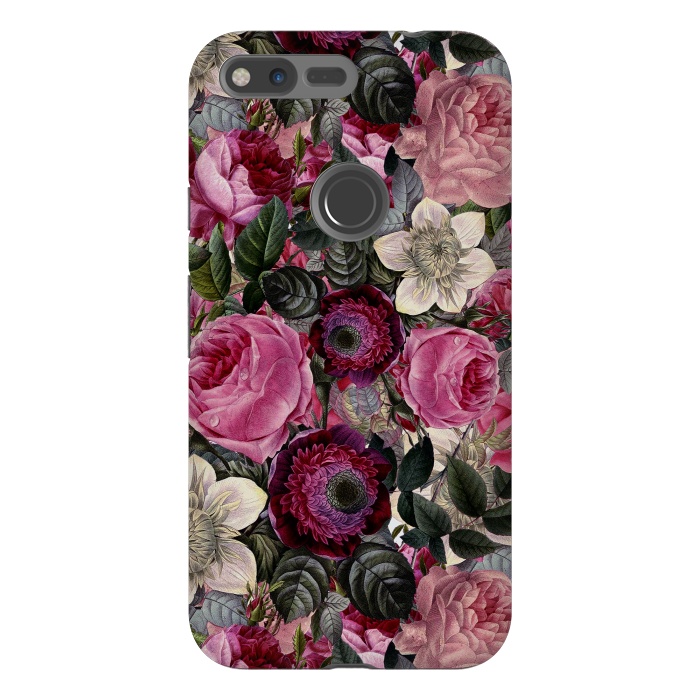 Pixel XL StrongFit Purple and Pink Retro Flower Roses Pattern by  Utart