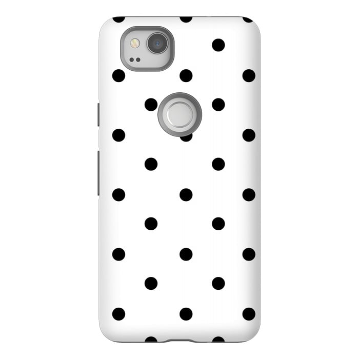 Pixel 2 StrongFit Simply black polka dots on white  by DaDo ART