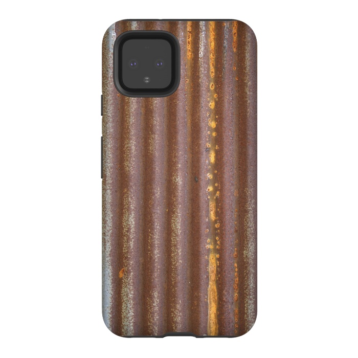 Pixel 4 StrongFit Old Rusty Corrugated Sheet 2 by Andrea Haase