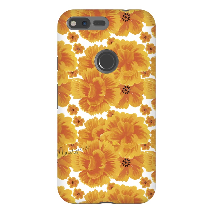 Pixel XL StrongFit Flores naranjas by Camila