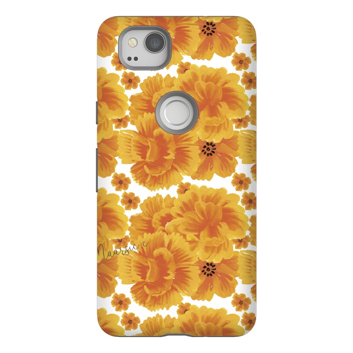 Pixel 2 StrongFit Flores naranjas by Camila