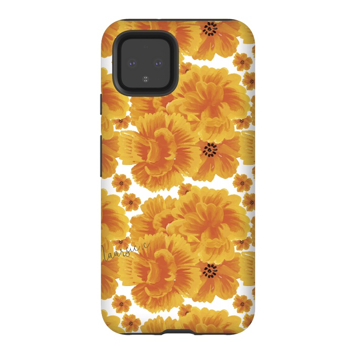 Pixel 4 StrongFit Flores naranjas by Camila