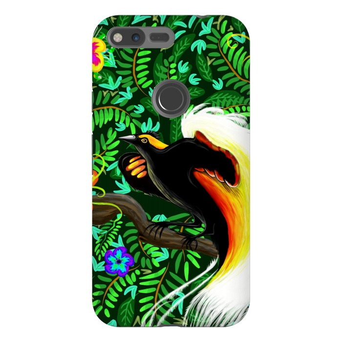 Pixel XL StrongFit Paradise Bird Fire Feathers   by BluedarkArt