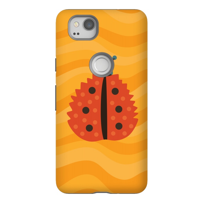 Pixel 2 StrongFit Orange Ladybug With Autumn Leaf Disguise by Boriana Giormova