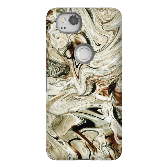 Pixel 2 StrongFit Brown Marble by Creativeaxle