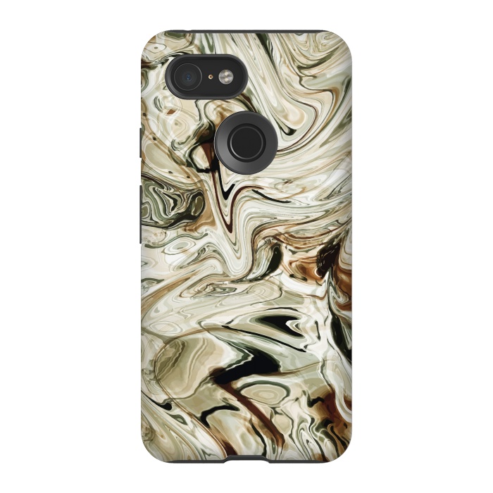 Pixel 3 StrongFit Brown Marble by Creativeaxle