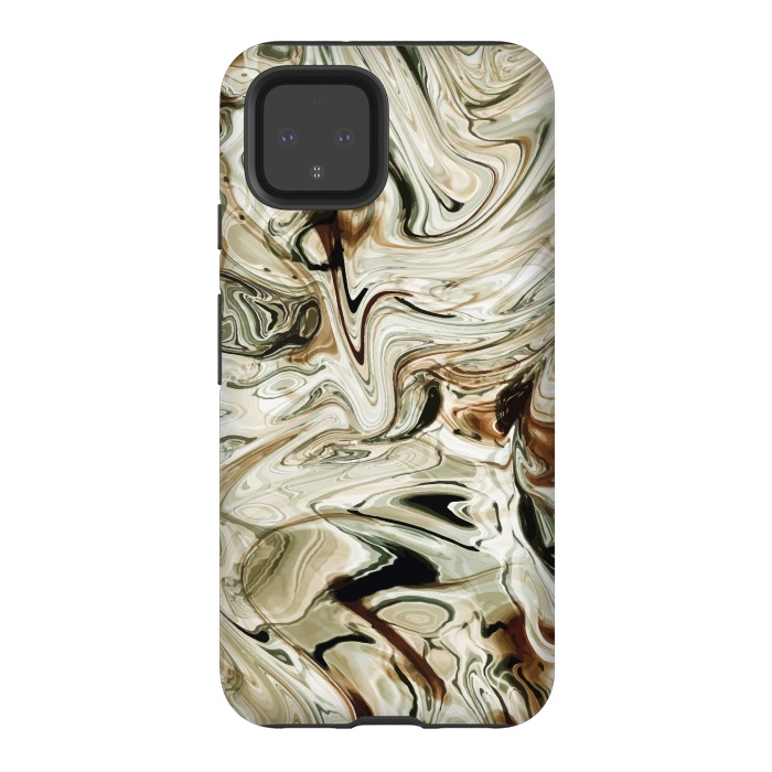 Pixel 4 StrongFit Brown Marble by Creativeaxle