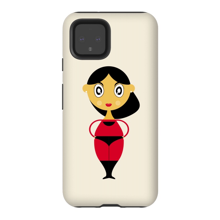 Pixel 4 StrongFit stylish woman red dress by TMSarts