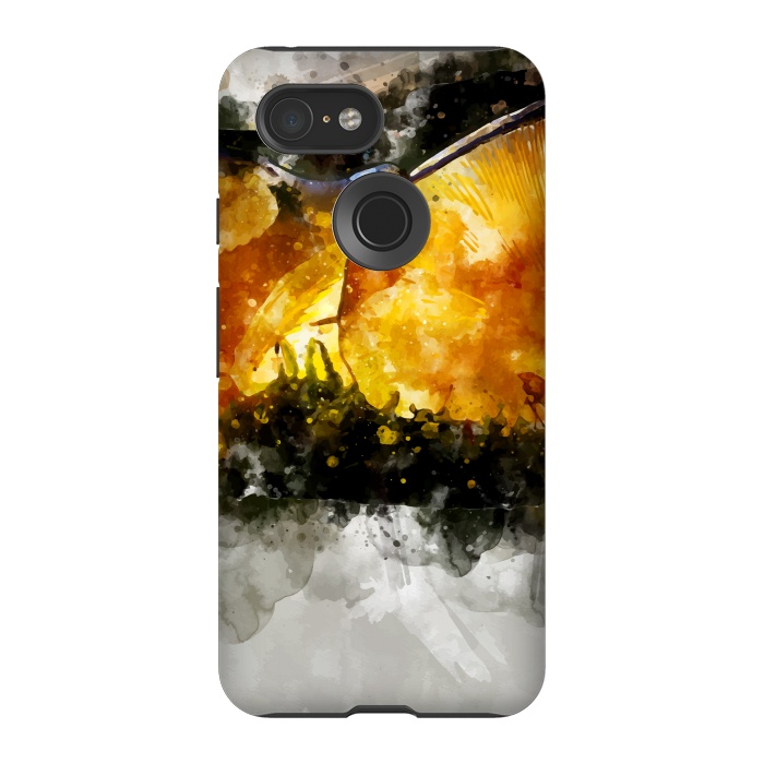 Pixel 3 StrongFit Forest Yellow Mushroom by Creativeaxle