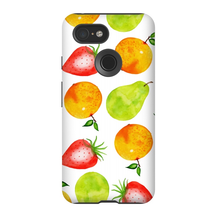 Pixel 3 StrongFit Watercolor Summer Fruits by Bledi