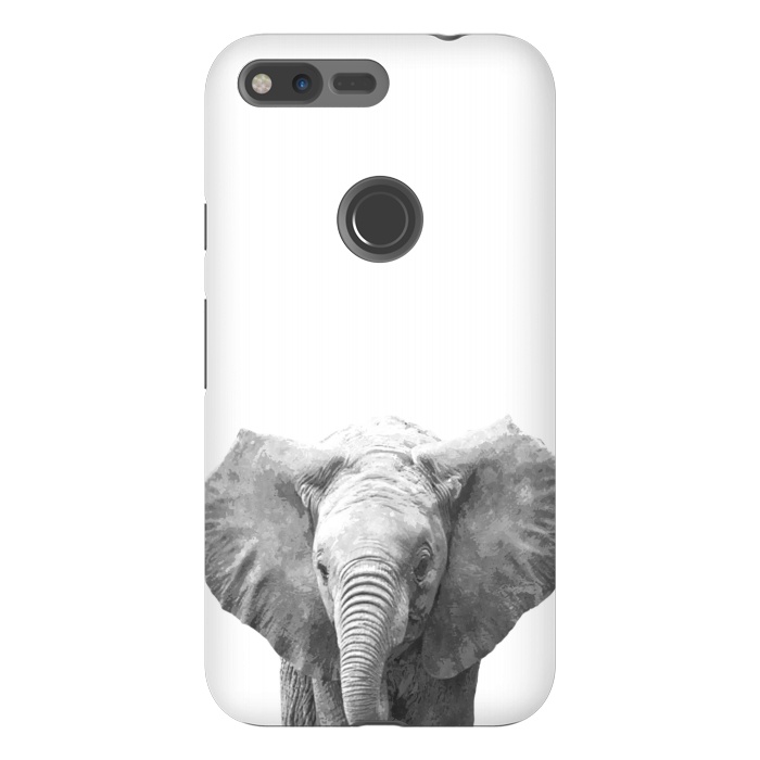 Pixel XL StrongFit Black and White Baby Elephant  by Alemi