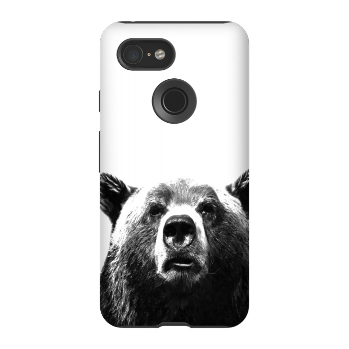 Pixel 3 StrongFit Black and White Bear by Alemi