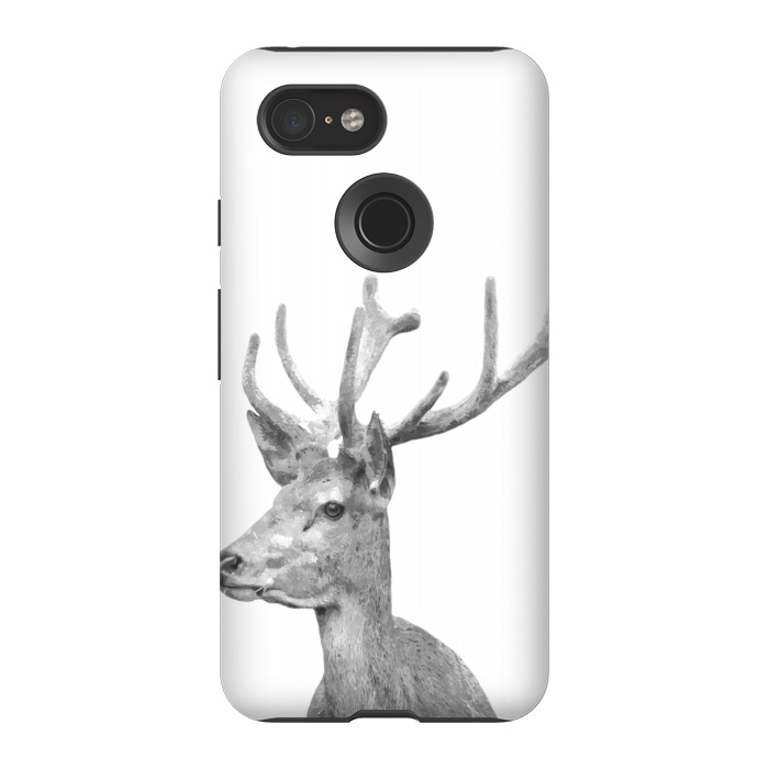 Pixel 3 StrongFit Black and White Deer by Alemi