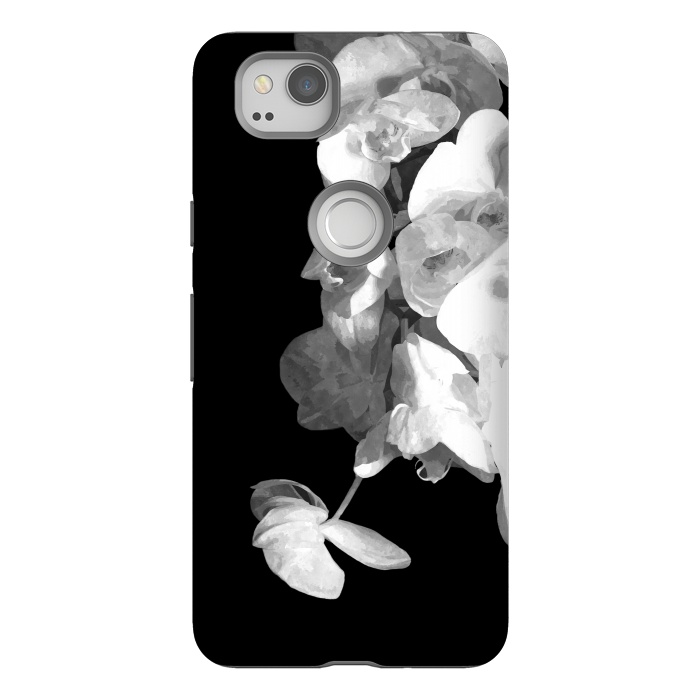 Pixel 2 StrongFit White Orchids Black Background by Alemi