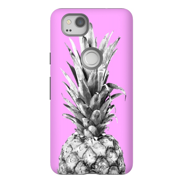 Pixel 2 StrongFit Black, White, Pink Pineapple by Alemi