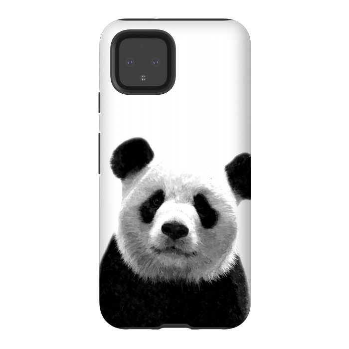 Pixel 4 StrongFit Black and White Panda Portrait by Alemi