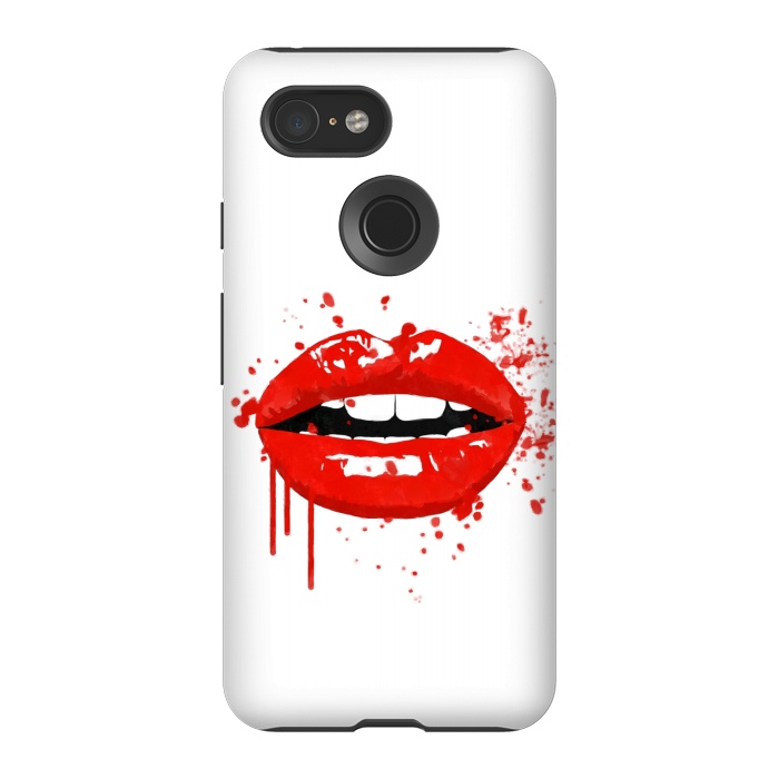 Pixel 3 StrongFit Red Lips Illustration by Alemi