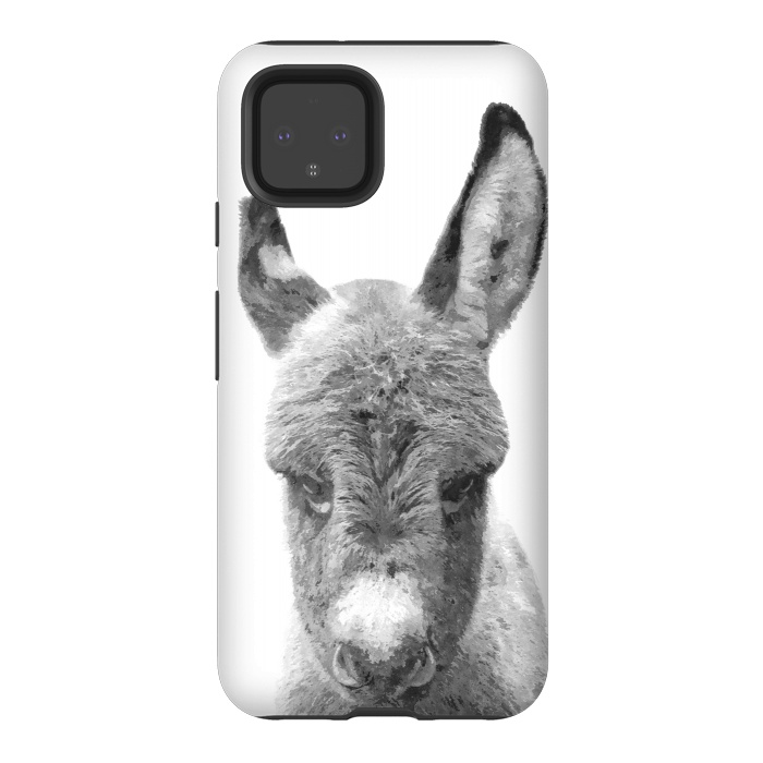 Pixel 4 StrongFit Black and White Baby Donkey by Alemi