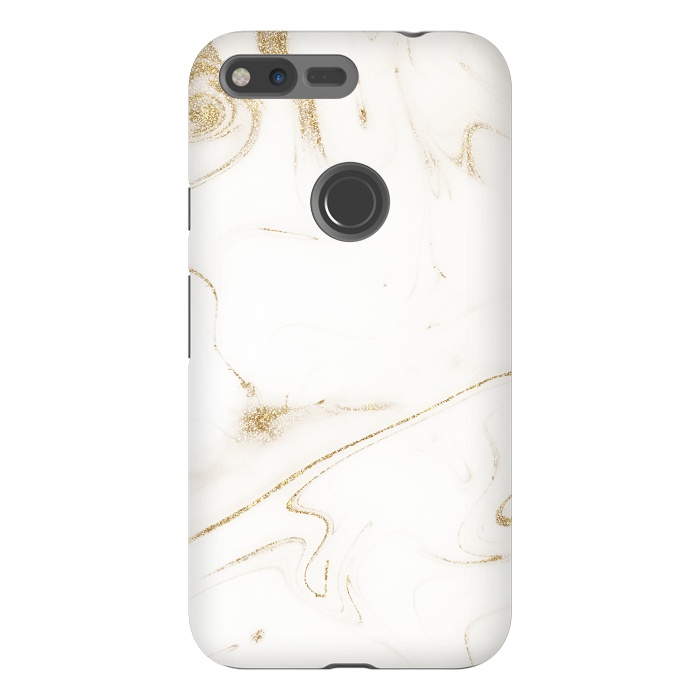 Pixel XL StrongFit Elegant gold and white marble image by InovArts