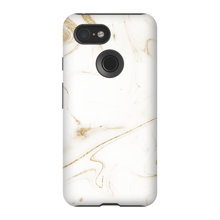 Pixel 3 StrongFit Elegant gold and white marble image by InovArts