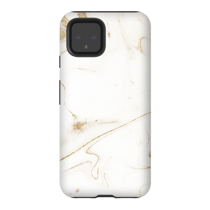 Pixel 4 StrongFit Elegant gold and white marble image by InovArts