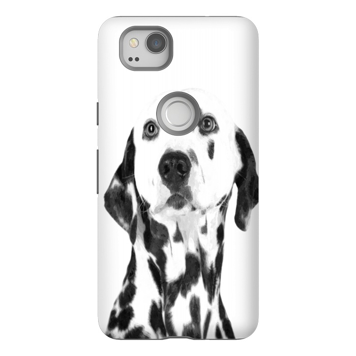 Pixel 2 StrongFit Black and White Dalmatian by Alemi
