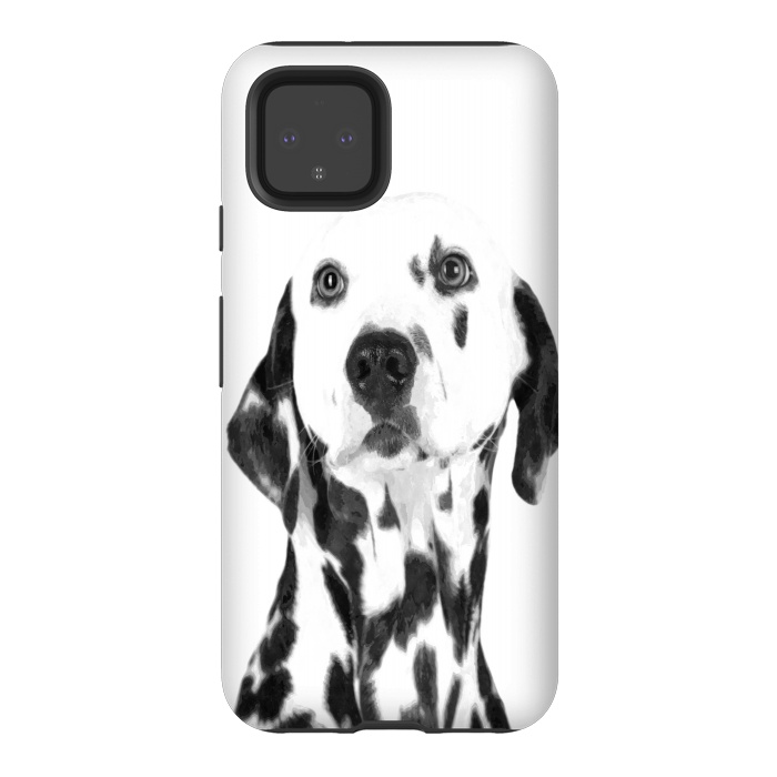 Pixel 4 StrongFit Black and White Dalmatian by Alemi