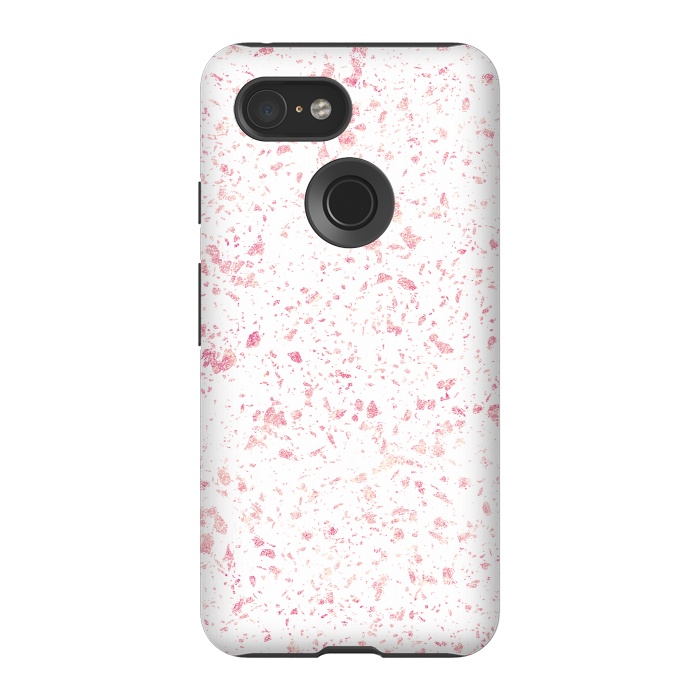Pixel 3 StrongFit Classy vintage marble rose gold terrazzo design by InovArts