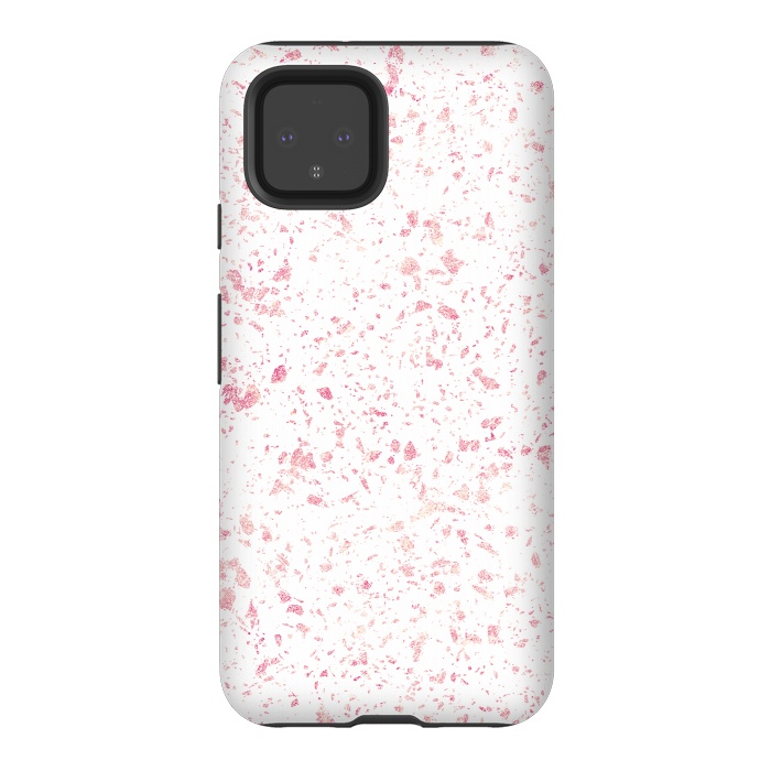 Pixel 4 StrongFit Classy vintage marble rose gold terrazzo design by InovArts