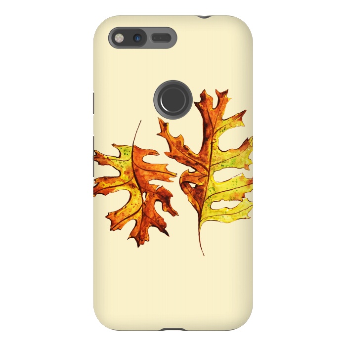 Pixel XL StrongFit Ink Watercolor Painted Autumn Leaves Nature Lover by Boriana Giormova