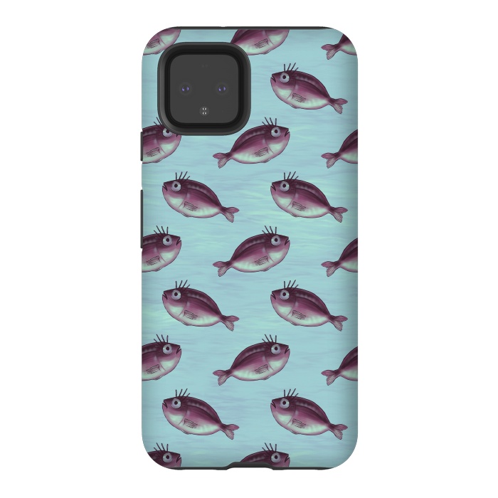 Pixel 4 StrongFit Funny Fish With Fancy Eyelashes Pattern by Boriana Giormova