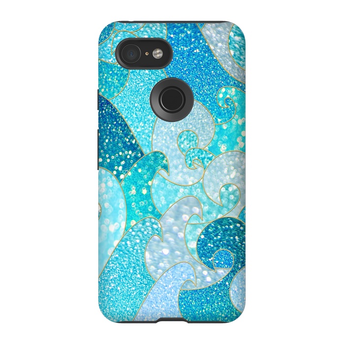Pixel 3 StrongFit Mermaid Ocean Glitter Waves by  Utart
