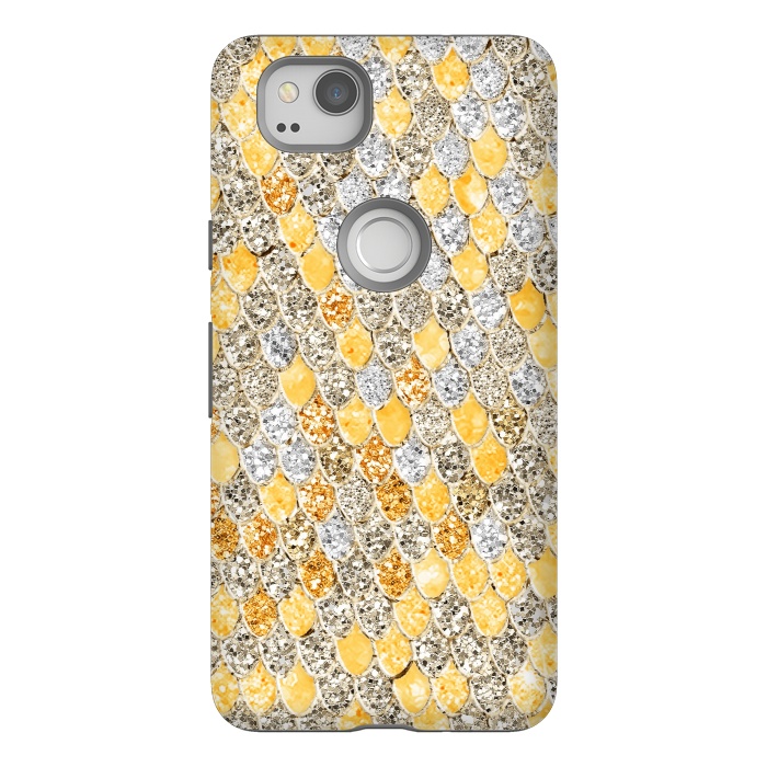Pixel 2 StrongFit Gold and Silver Sparkling Mermaid Scales by  Utart