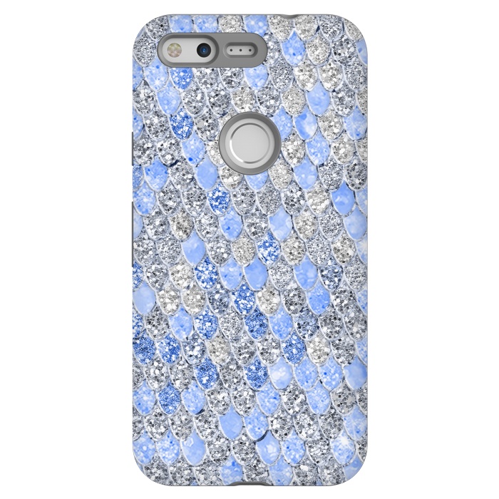 Pixel StrongFit Blue and Silver Sparkling Mermaid Scales by  Utart