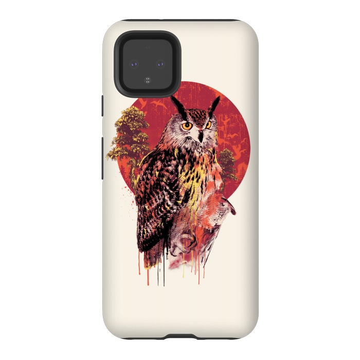 Pixel 4 StrongFit Owl Red by Riza Peker
