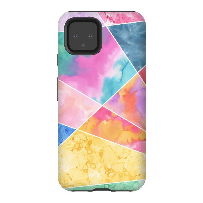 Pixel 4 StrongFit Watercolor Geometric by Creativeaxle