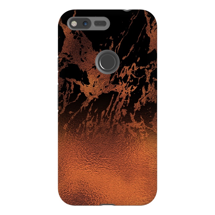 Pixel XL StrongFit Copper Gold and Black Marble  by  Utart