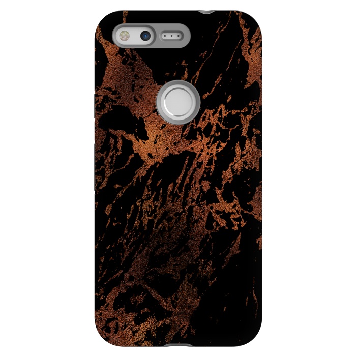 Pixel StrongFit Copper Metal Veined Marble by  Utart