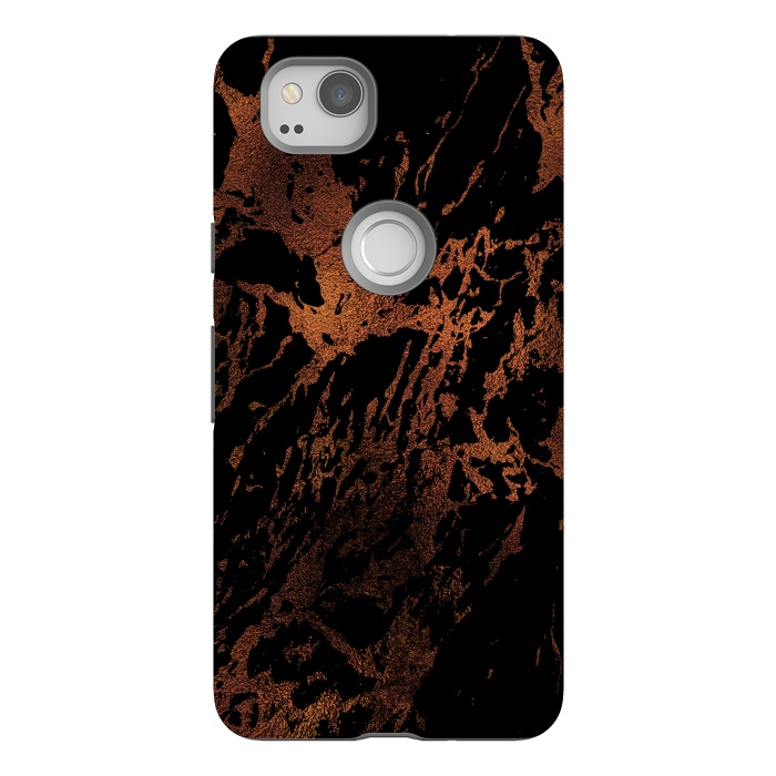 Pixel 2 StrongFit Copper Metal Veined Marble by  Utart