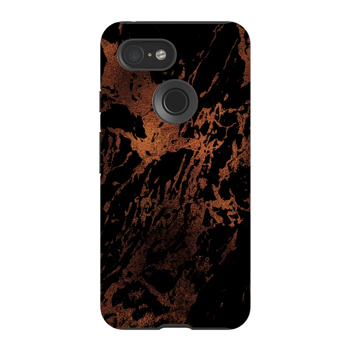 Pixel 3 StrongFit Copper Metal Veined Marble by  Utart