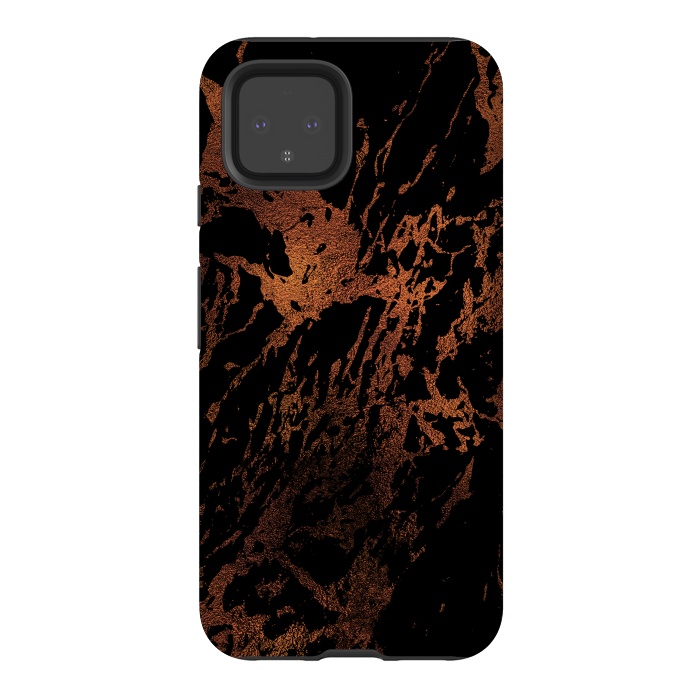 Pixel 4 StrongFit Copper Metal Veined Marble by  Utart