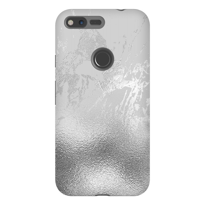 Pixel XL StrongFit Silver Marble and Glitter Foil by  Utart