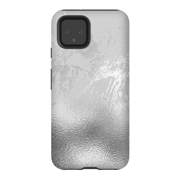 Pixel 4 StrongFit Silver Marble and Glitter Foil by  Utart