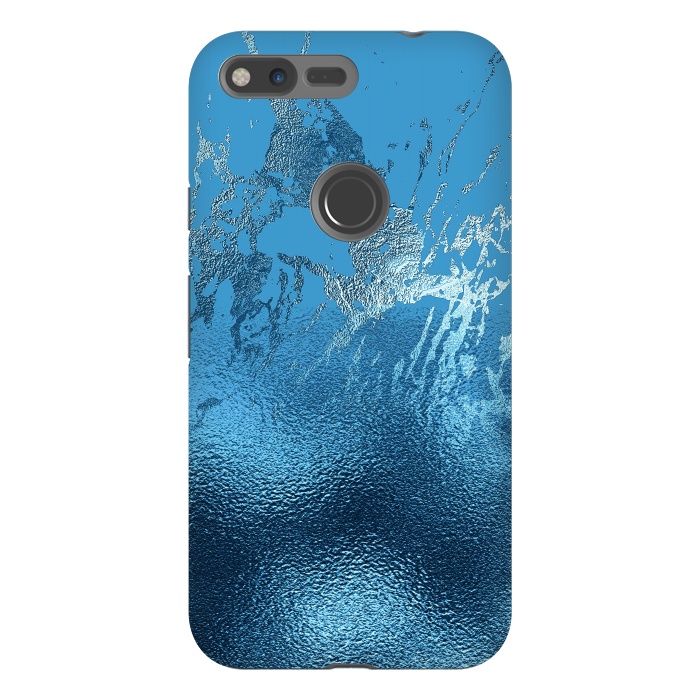 Pixel XL StrongFit Blue Metal and Marble  by  Utart