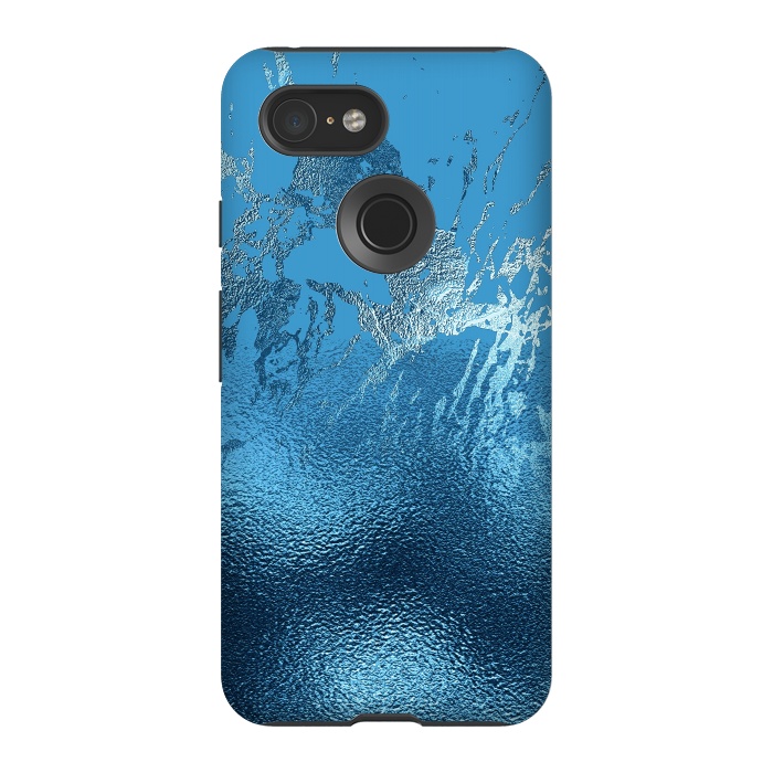 Pixel 3 StrongFit Blue Metal and Marble  by  Utart