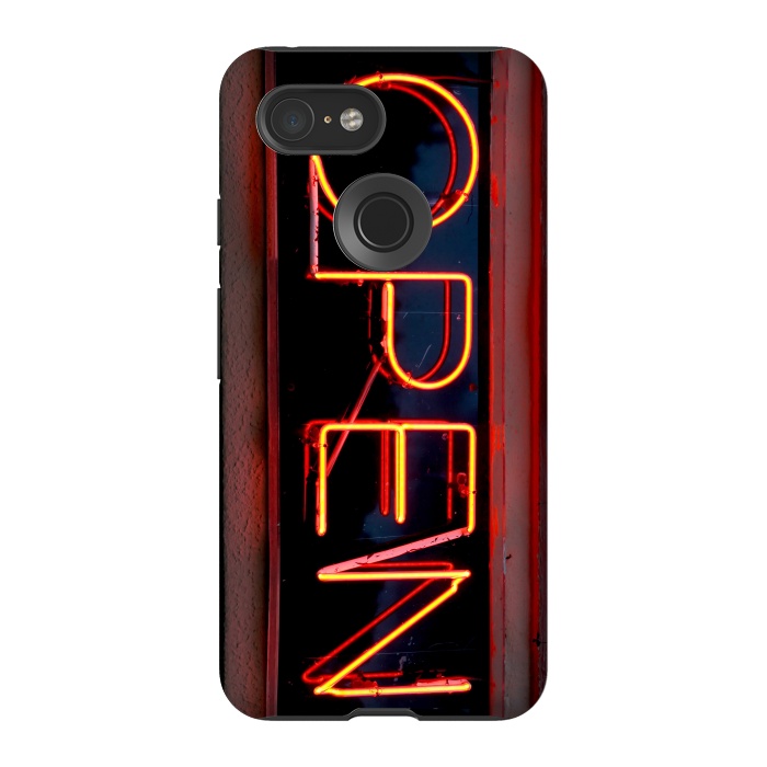Pixel 3 StrongFit Neon Sign Word Open by Andrea Haase